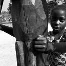 014_CZmA.8550BW-African-Village-Child-&-Carved-Water-Well-NW-Zambia